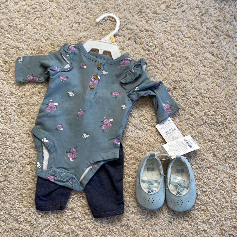 NWT baby girl outfit with shoes